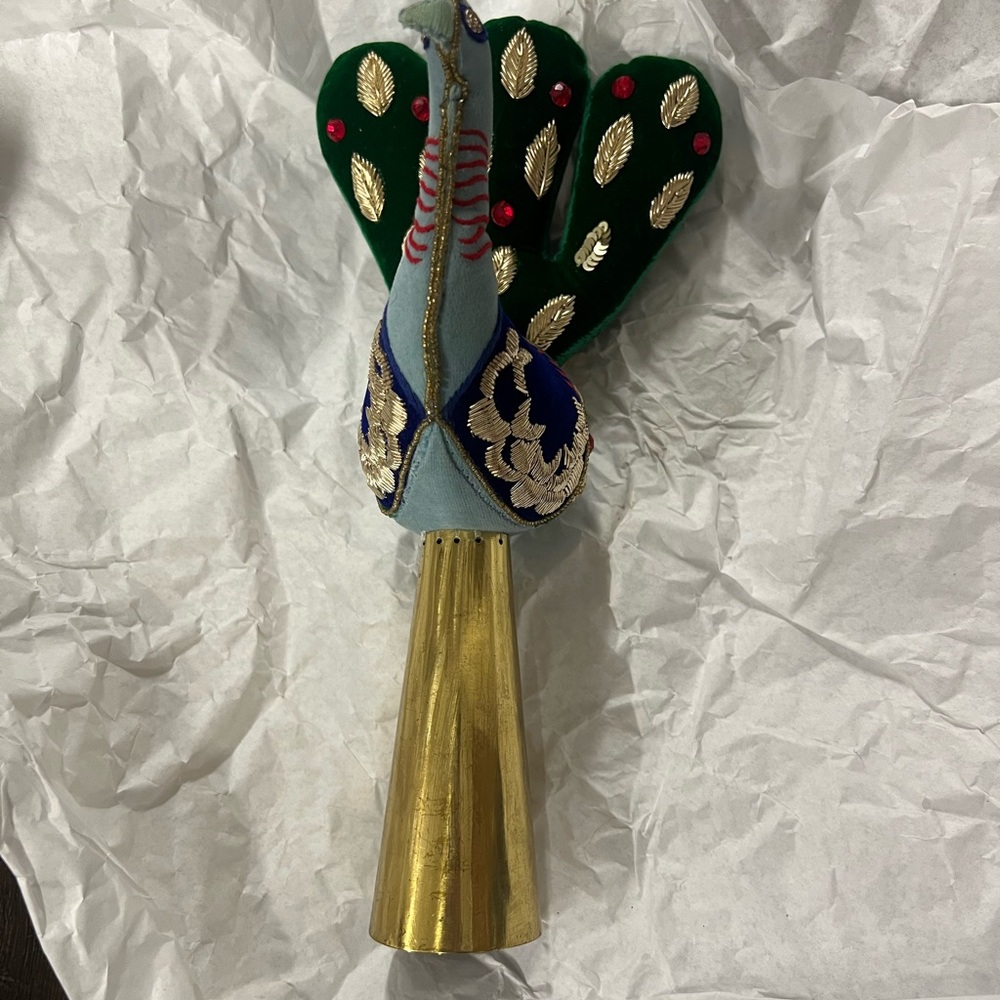 Anthropologie Beaded Peacock Tree Topper